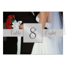 Red Rose Couple Table Number Folded Card