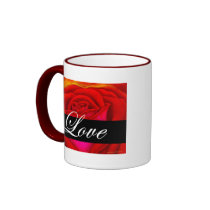 Red Rose Dog Cat Painting Art - Multi Coffee Mugs