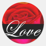 Red Rose Dog Cat Painting Art - Multi Round Stickers