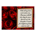 Red Rose Elegance - Customise inside text. cards
