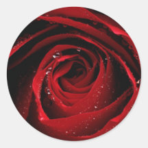 Red Rose Envelope Seal Sticker