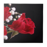 Red Rose Floral Tile