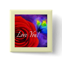 Red Rose Flower Butterfly Painting - Multi