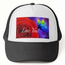 Red Rose Flower Butterfly Painting - Multi