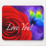 Red Rose Flower Butterfly Painting - Multi Mousepads