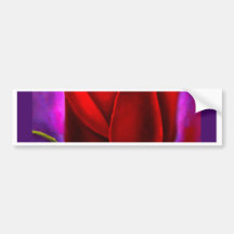 Red Rose Flower Painting - Multi Bumper Stickers