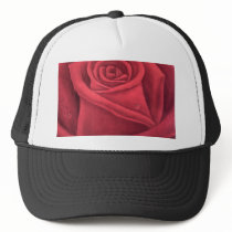 Red Rose Flower Painting - Multi Trucker Hat