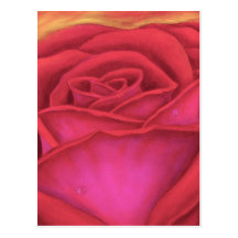 Red Rose Flower Painting - Multi Postcards