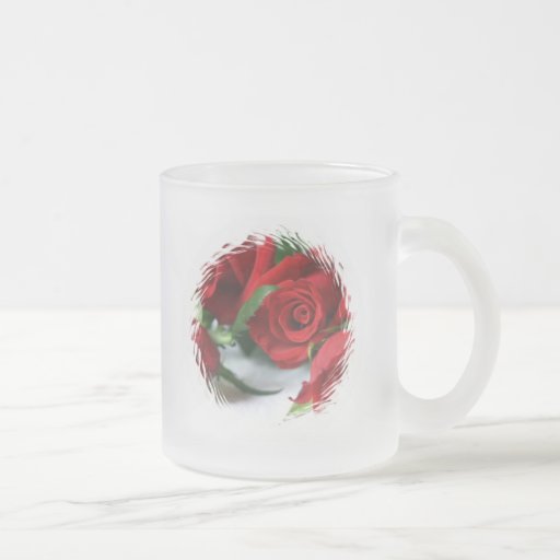 Red Rose Frosted Mug