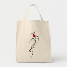 Red Rose Lady Tribal Tattoo for Valentines Day Canvas Bag