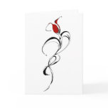 Red Rose Lady Tribal Tattoo for Valentines Day Greeting Cards