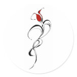Red Rose Lady Tribal Tattoo for Valentines Day Sticker