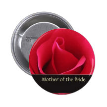 Red rose mother of the bride button