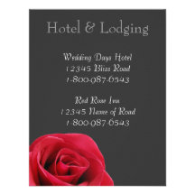 Red Rose on grey Hotel & Lodging Cards Custom Invite