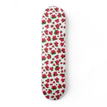 Red Rose Pattern Girly Girls skateboard