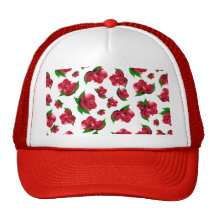 Red Rose Pattern Hats