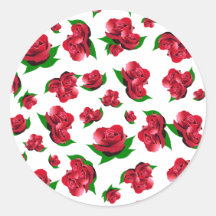 Red Rose Pattern Stickers