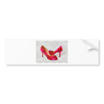 Red & Rose Peep Toe Pumps