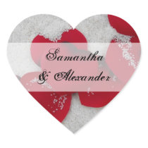 Red Rose Petals in Snow, Winter Wedding