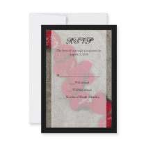 Red Rose Petals on Sand Beach Wedding RSVP