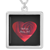 Red Rose Proposal-Will you Marry Me? Personalised Necklace