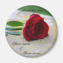 Red Rose Save the Date Magnet