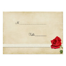 Red Rose Table Place Card Business Card Templates