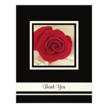 Red Rose Thank You Wedding Invitation Card