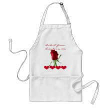Red Rose Wedding Aprons