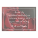 Red Rose Wedding Charity Donation Card business cards