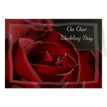 Red Rose Wedding Day Card
