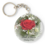 Red Rose Wedding Favour Keychain