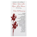 red rose  Wedding program Customized Rack Card