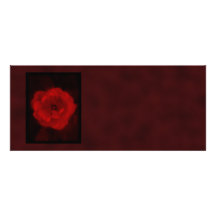 Red Rose. With Black and Deep Red. Personalised Invites