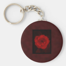Red Rose. With Black and Deep Red. Keychain