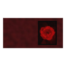 Red Rose. With Black and Deep Red. Photo Card