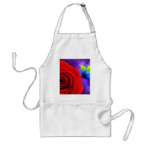 Red Rose With Butterfly Painting Art - Multi Aprons