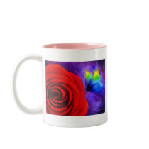 Red Rose With Butterfly Painting Art - Multi Mugs