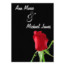Red Rosebud Wedding Shower Invitation