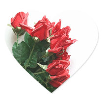 Red Roses Bouquet Sticker Sheets - heart