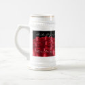 Red Roses Bride and Groom Wedding Date Stein mugs