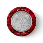 Red roses buttons template - customisable
