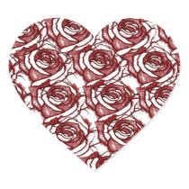 Red Roses Design Heart Sticker