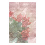 Red Roses Floral stationery-optional lines