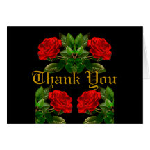 Red Roses on Black Velvet Floral Abstract Design Greeting Card