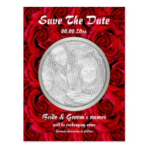 Red roses postcards template - customisable