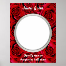 Red roses posters template - customisable