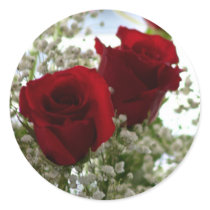 Red Roses Round Sticker