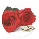 Red Roses & Wedding Bands Sticker