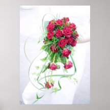 Red Roses Wedding Bouquet Posters